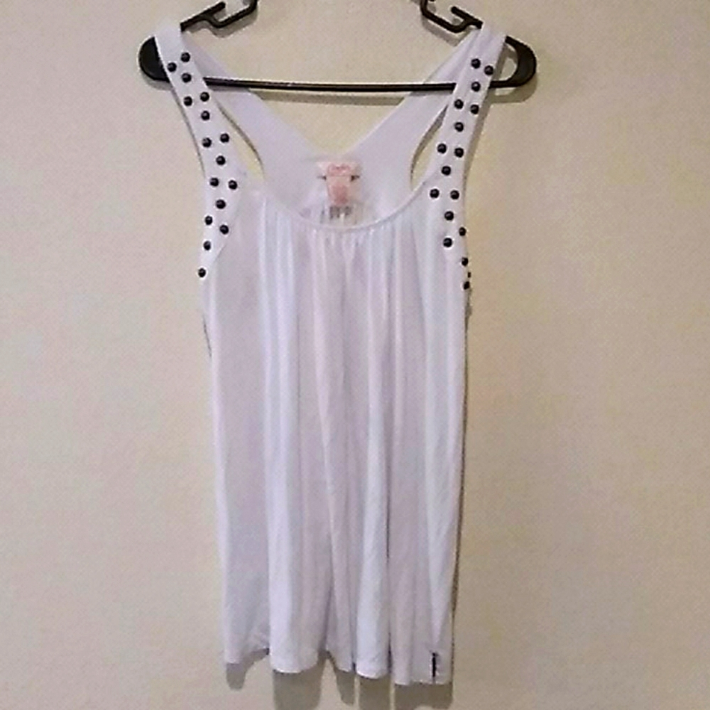 Candie's White Flowy Racerback Tank